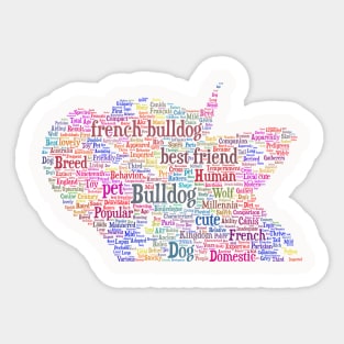 French Bulldog Animal Pet Text Word Cloud Sticker